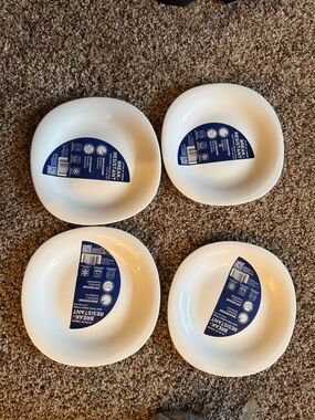 White Break-Resistant Dinner  plates - Set of 4